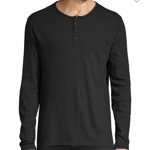 VINCE Pima Cotton Gray Long Sleeved Henley Large
